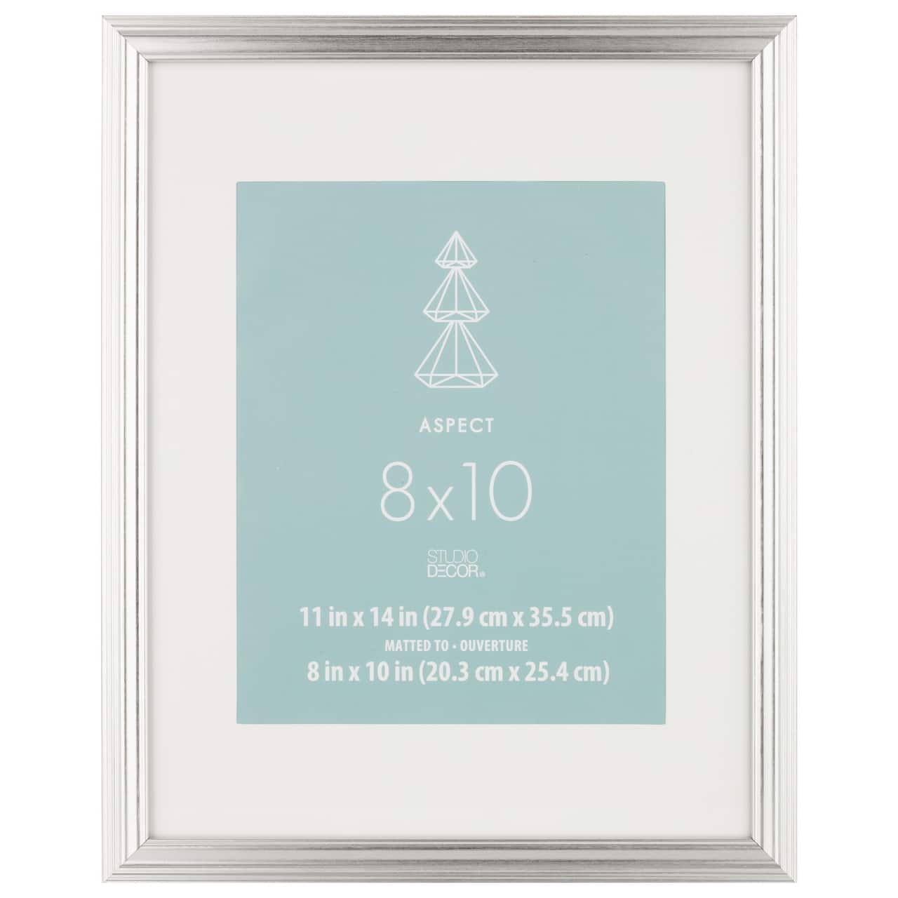 8 Pack: Silver Narrow 8&#x22; x 10&#x22; with Mat Frame, Aspect by Studio D&#xE9;cor&#xAE;